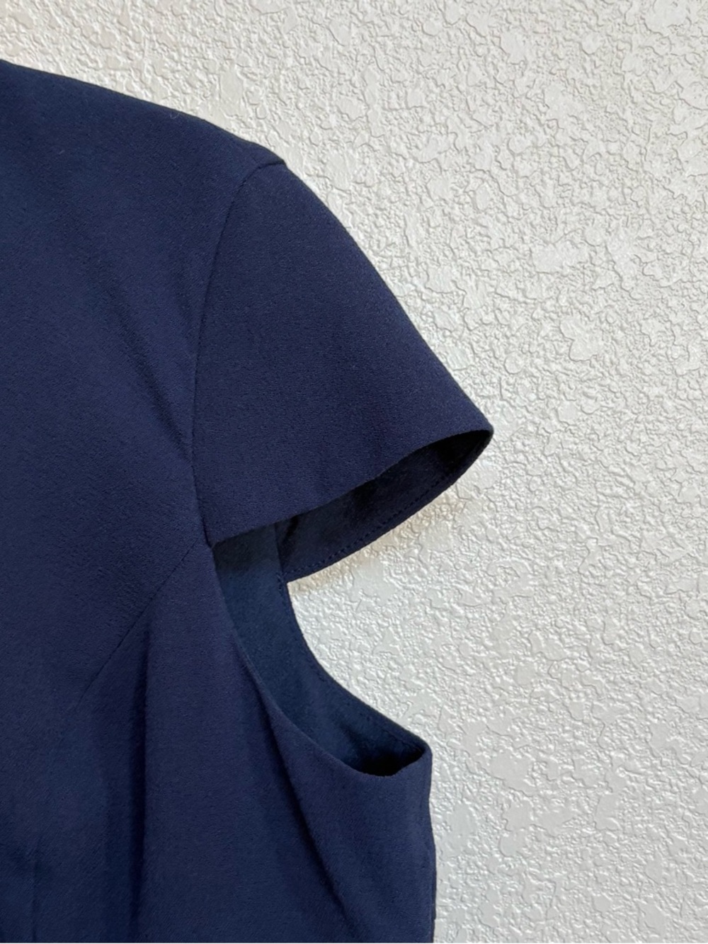 Dress the Population Navy Blue Pleated Waist Sheath Dress‎ XXL V Neck Cocktail - Picture 4 of 8